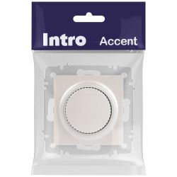 Светорегулятор Intro Accent 6-401-06 поворотный, 600Вт 230В, IP20, СУ, перламутр | Intro