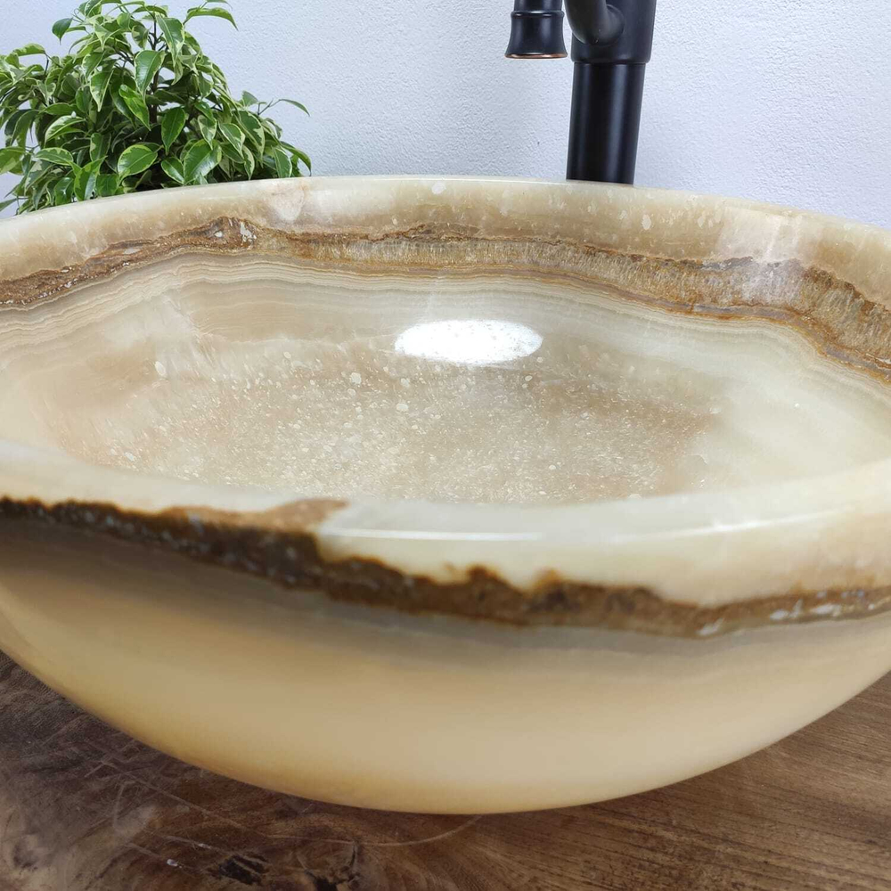 Раковина из оникса Bowl Yellow TinLip BO-60983 45*45*17