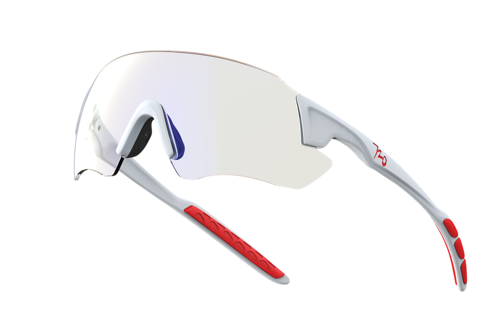 Спортивные очки 720armour Kamikaze+ / Matte White Red Rubber / Photochromic Smoke Light Blue Lens