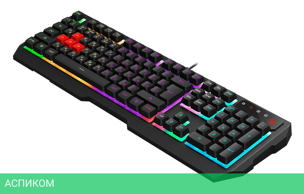 Клавиатура A4Tech Bloody USB Multimedia for gamer LED (B140N)