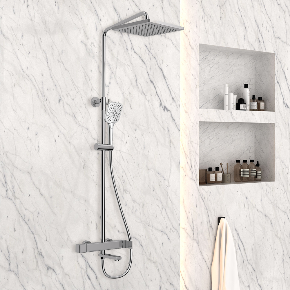 Душевая стойка Vincea Cube VSFS-1C1CH с изливом, хром