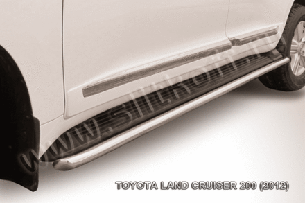 Пороги из нержавейки Toyota Land Cruiser 200 (2012-2015) d42 труба