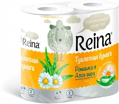 Бумага туалетная REINA Aroma 2 сл., 4 рул., Ромашка и Алоэ Вера