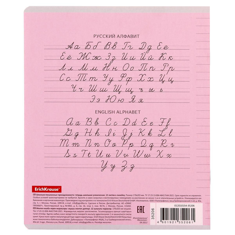 Тетрадь школьная А5 12л линия,ассорти "Классика Visio" (Erich Krause) микс цветов (комплект 5 шт)