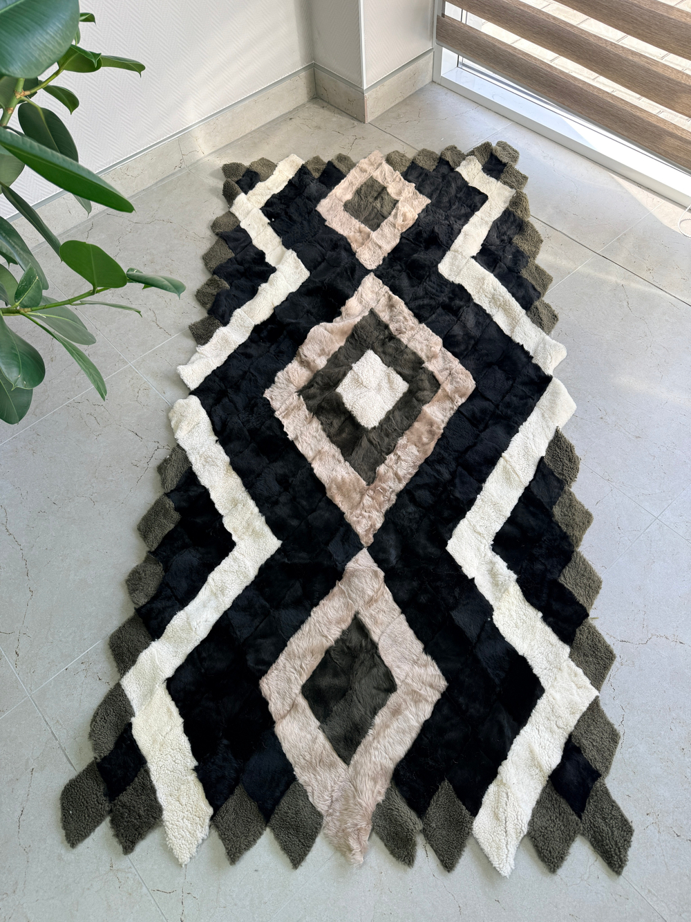 Покрывало меховое ковер из шкуры овчины