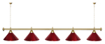 Лампа STARTBILLIARDS 5 пл. (плафоны золотые,штанга золотая,фурнитура золото)