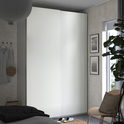 Шкаф-купе PAX HASVIC IKEA комбинация с 4 полками (белый)  240*45*260