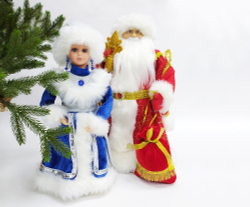 Снегурочка в голубой с серебром шубе и шапке 40см Triumph Nord