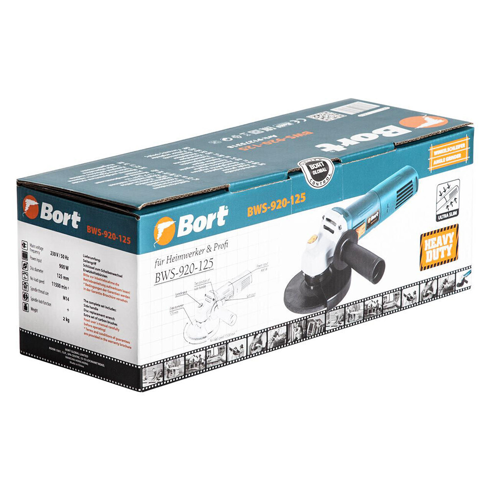 Машина шлифовальная Bort BWS-920-125 угловая
