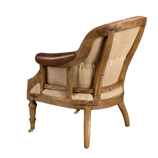 Кресло из кожи коньячно-коричневого цвета, модель 5158