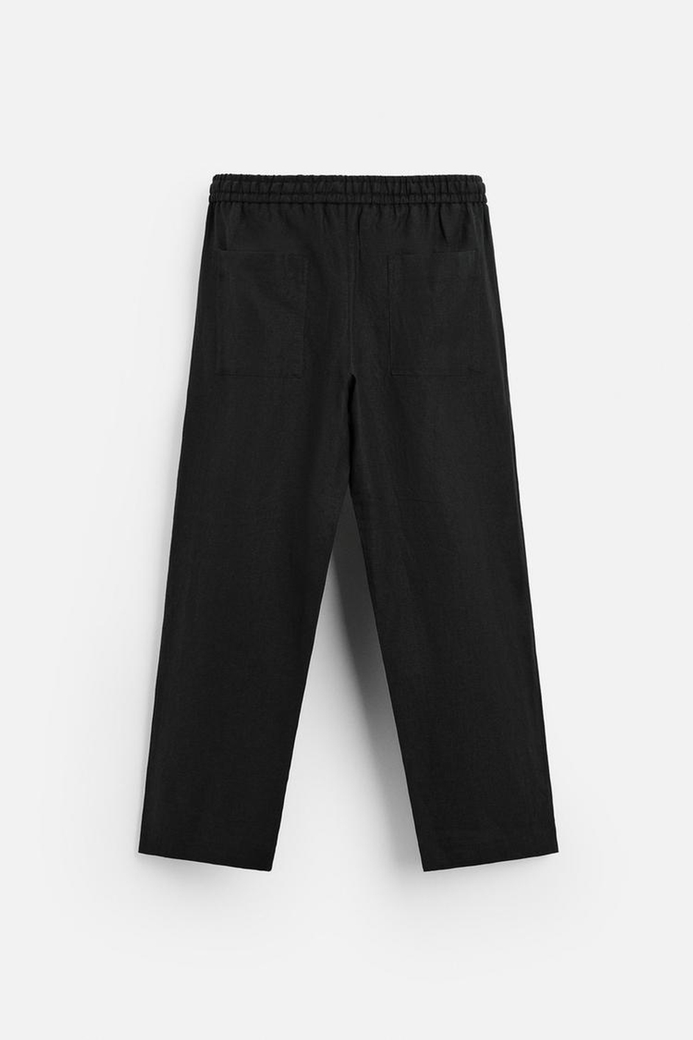 ZARA БРЮКИ ИЗ 100% ЛЬНА, ЧЕРНЫЙ