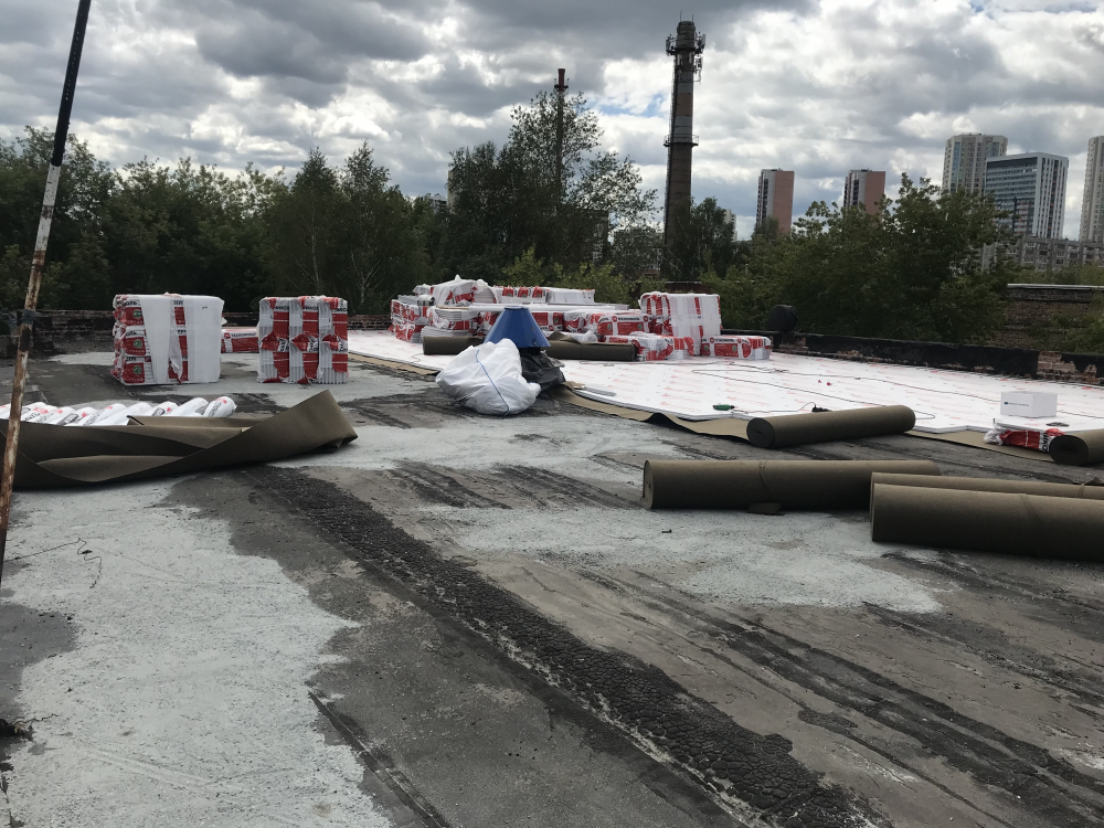 Ремонт кровли Завод Радотехники (г. Екатеринбург, ул. Щорса 7)