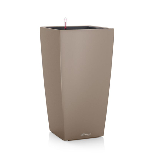 Кашпо Lechuza "Color Cubico Complete sand brown" (пластик), 30x30xH56 см