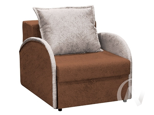 Кресло-кровать НЕО-59 (КР/КР) подушка Salute 15 (серо-бежевый) посадка Salute 03 (коричневый)