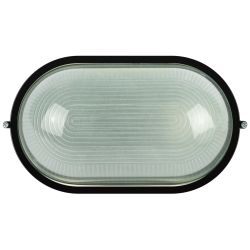 Светильник ЭРА НБП 04-100-001 Акватермо алюминий/стекло IP54 E27 max 100Вт 280х160 овал черный