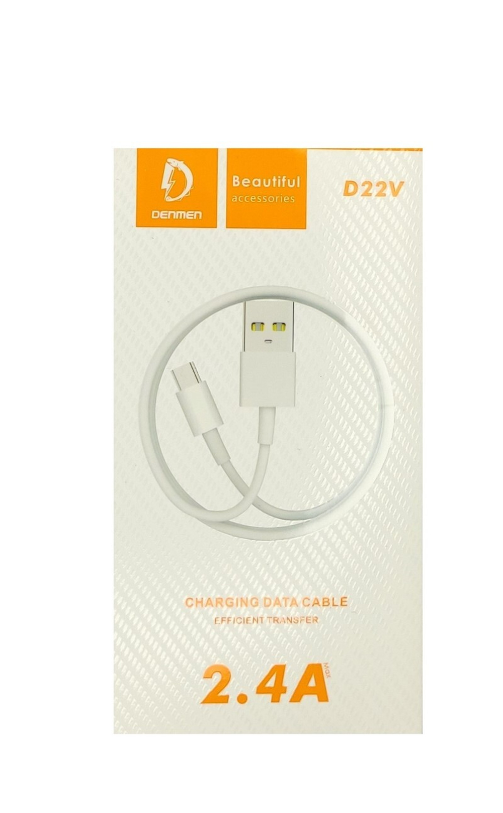 Кабель USB - Micro DENMEN D22V 2.4A  (белый) 1м
