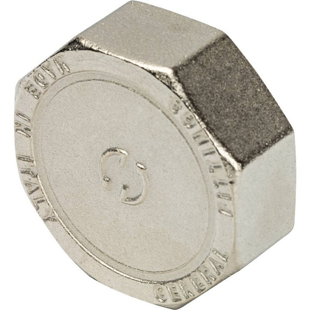 Заглушка с внутренней резьбой STOUT SFT 0027 - 1"1/2 (для стальных труб, латунь никелированная)