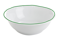 Салатник 23 см, кант зелёный