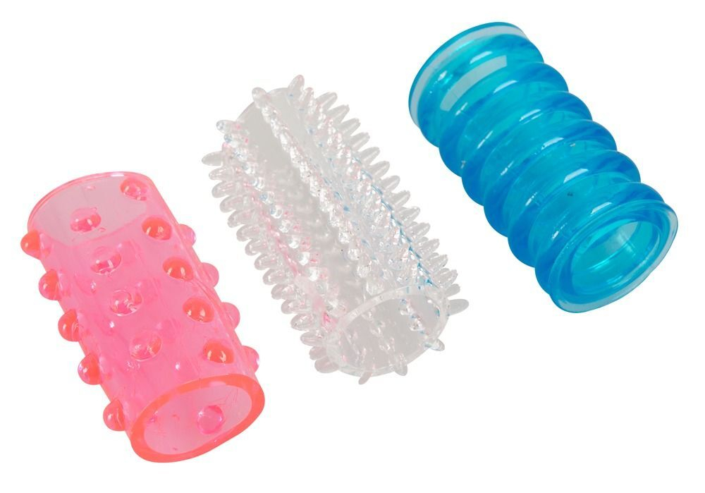 Комплект из трех рельефных насадок на пенис Tokyo Sleeves (Цвет: разноцветный)