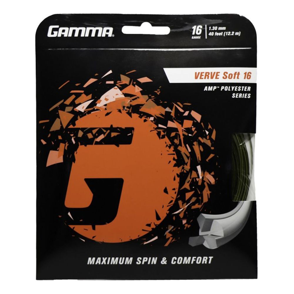Струны теннисные Gamma Verve Soft String Set 12,2m - Black, Yellow