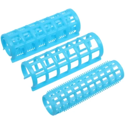 Бигуди пластмассовые с зажимом 12шт, цвет микс, d=20мм (голубой)