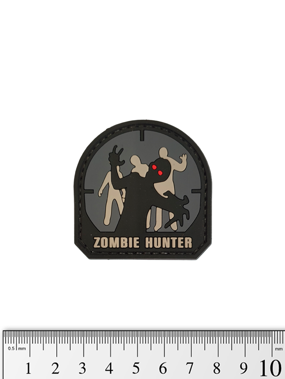 Шеврон Zombie Hunter малый PVC. Серый