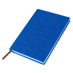 Ежедневник недатированный, А5, Yalong, 7БЦ, ПВХ, тиснение, ляссе, синий, клетка, 140 л., "Цветочная сетка"