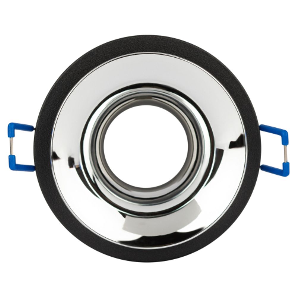 Светильник встраиваемый декоративный ЭРА KL103 BK/CH под лампу MR16 GU5.3 черный/хром | Декоративные встраиваемые светильники