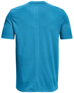 Мужская теннисная футболка Under Armour Men's UA Rush Seamless GeoSport Short Sleeve - capri/black