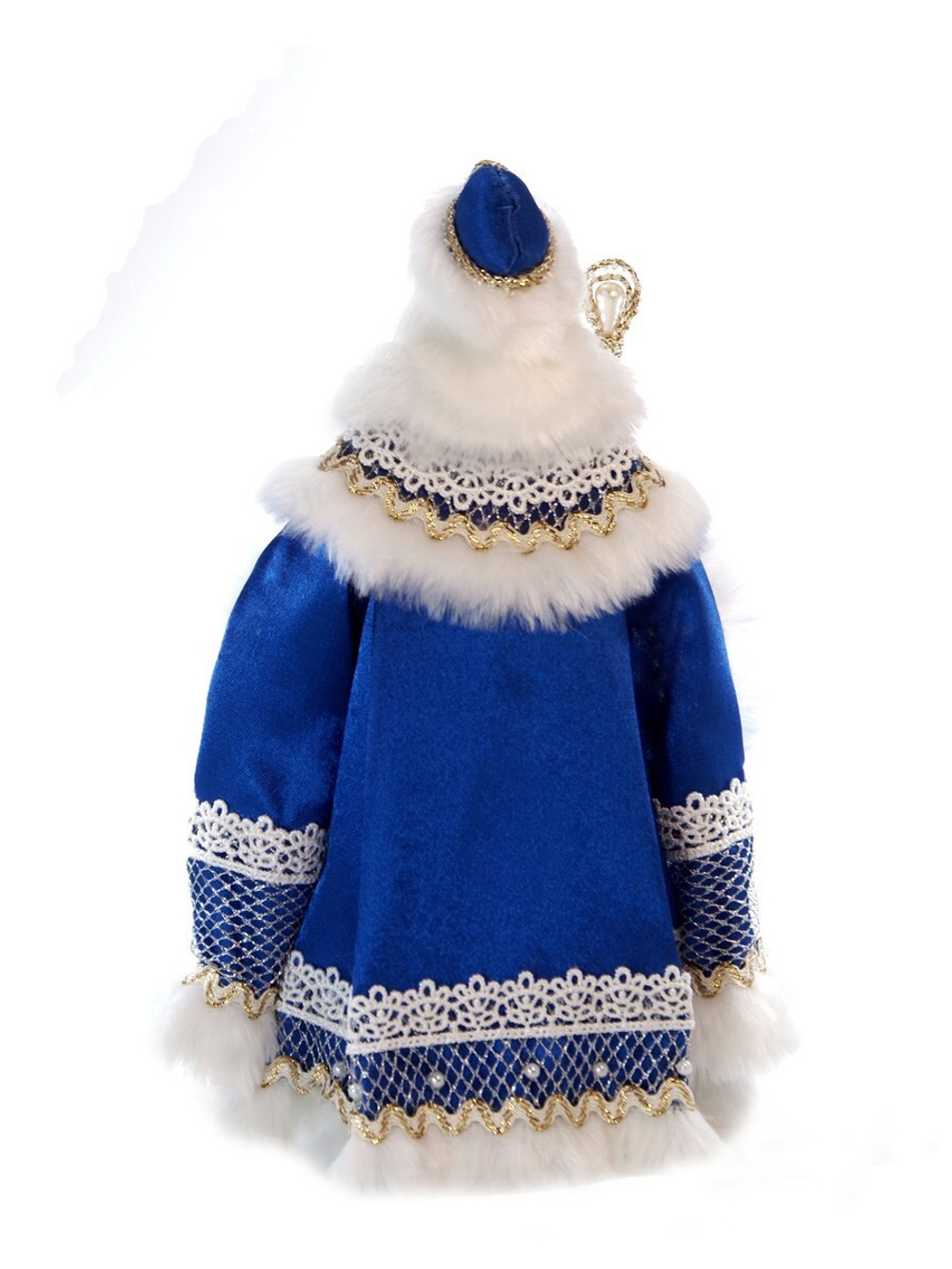 Кукла коллекционная Дед Мороз в кружевной шубе