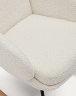 Maustin Кресло-качалка из белой овчины со стальной конструкцией и деревом бука