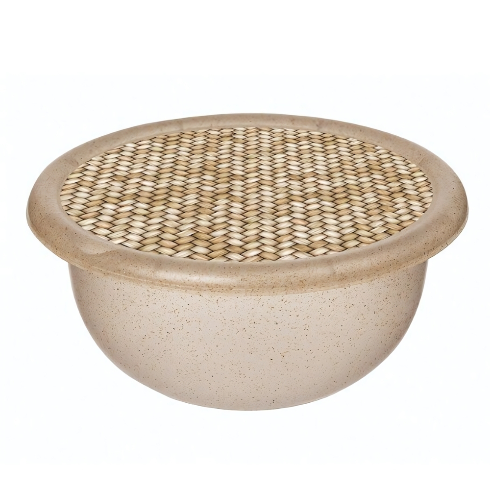 Миска круглая "Palermo" 3,2л с крышкой с декором (бесцветный)