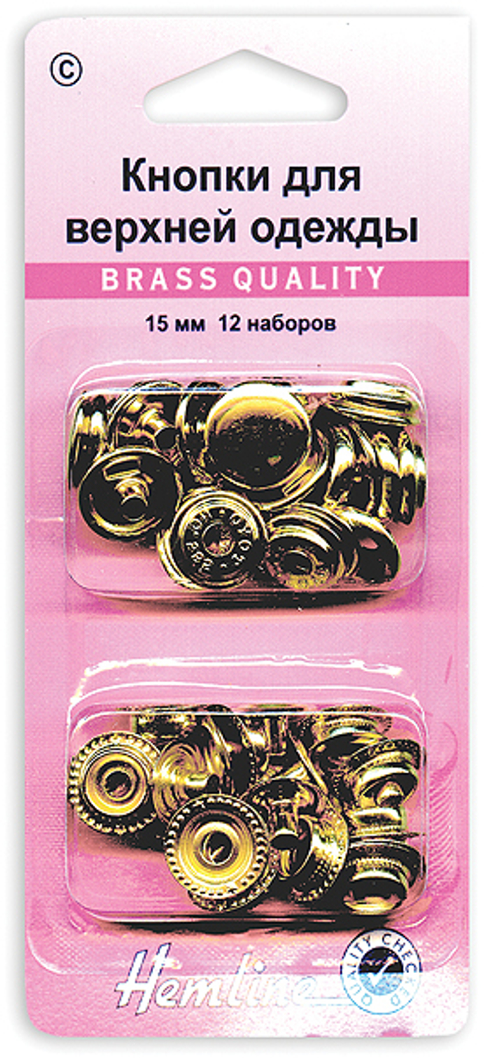 Кнопки для верхней одежды, 15 мм, 12 пар, цвет золото (10013160/170320/0139104/1_Китай)