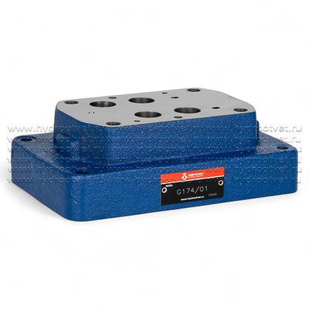 G174/01 - Стальная плита для монтажа клапанов типоразмера Ду16, стандарт ISO 4401-07 / CETOP07