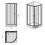 Душевое ограждение GALLERY, 90x90x190, профиль хром, стекло матовое, ST-GALL0909-NMTCR