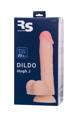 Фаллоимитатор RealStick Silicone Hugh J, силикон, телесный, 20,5 см
