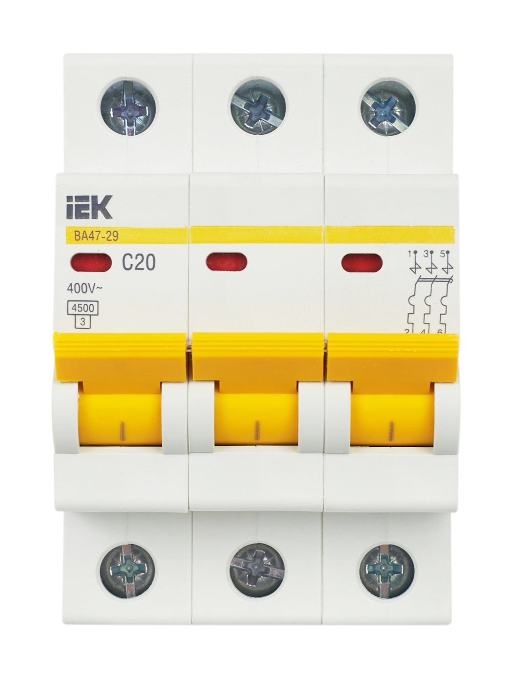 KARAT Автоматический выключатель ВА47-29 3P C 20А 4,5кА IEK