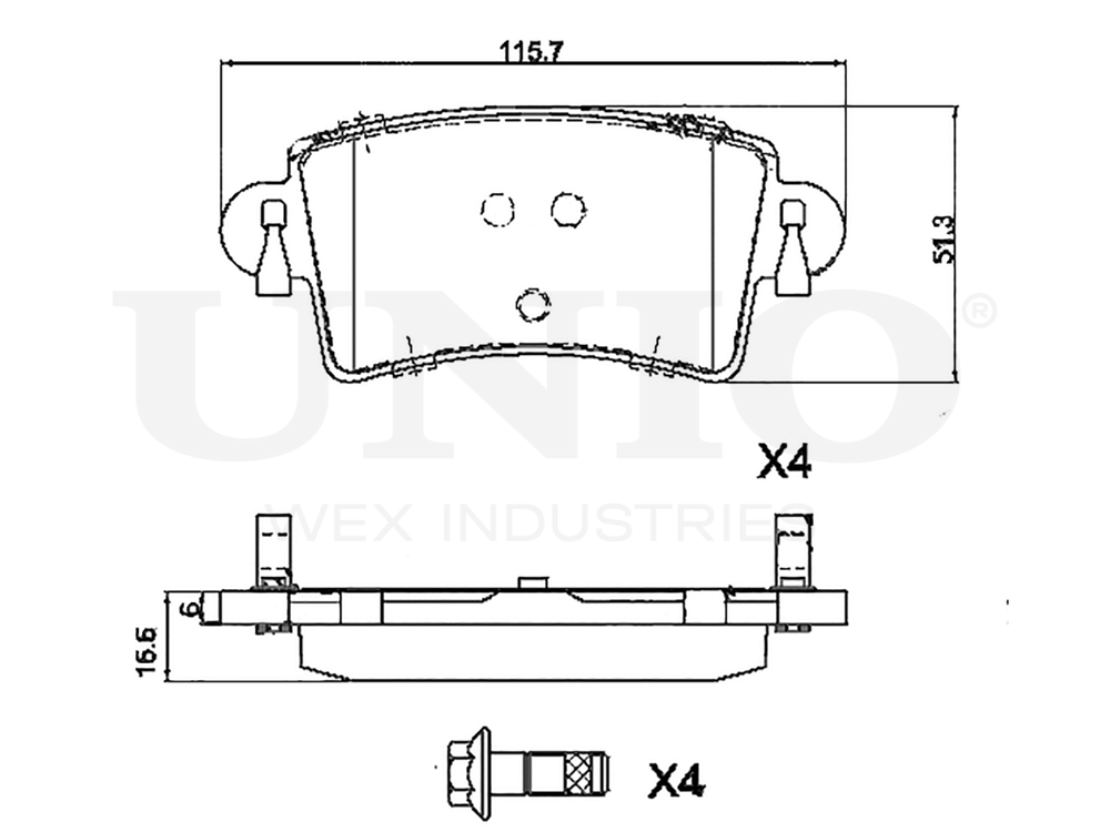Колодки тормозные диск. задние UNIO BRP-20005