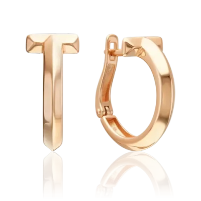 Серьги с английским замком из красного золота 02-5556-00-000-1110