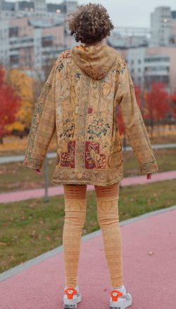 Худи "Гротеск с птицами", по мотивам фламандской шпалеры середины 16 века