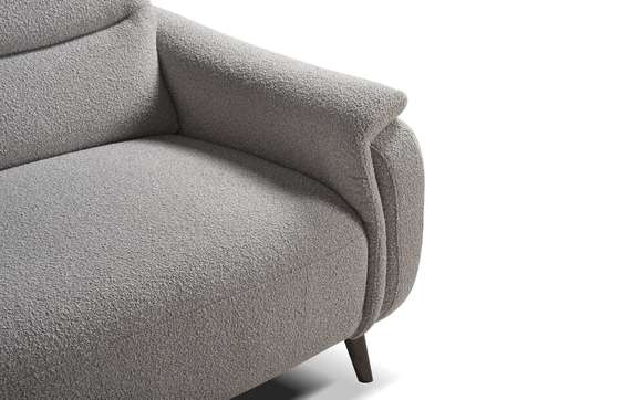 Диван c электро-реклайнером Level, 183 см, серое букле