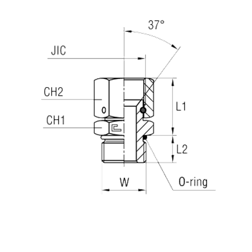 Штуцер FNA JIC 1.5/8" UNF 1.5/8"