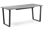 Стол деревянный Woodville Лота Лофт 120(160)х75 черный матовый, бетон светлый, ножки черные