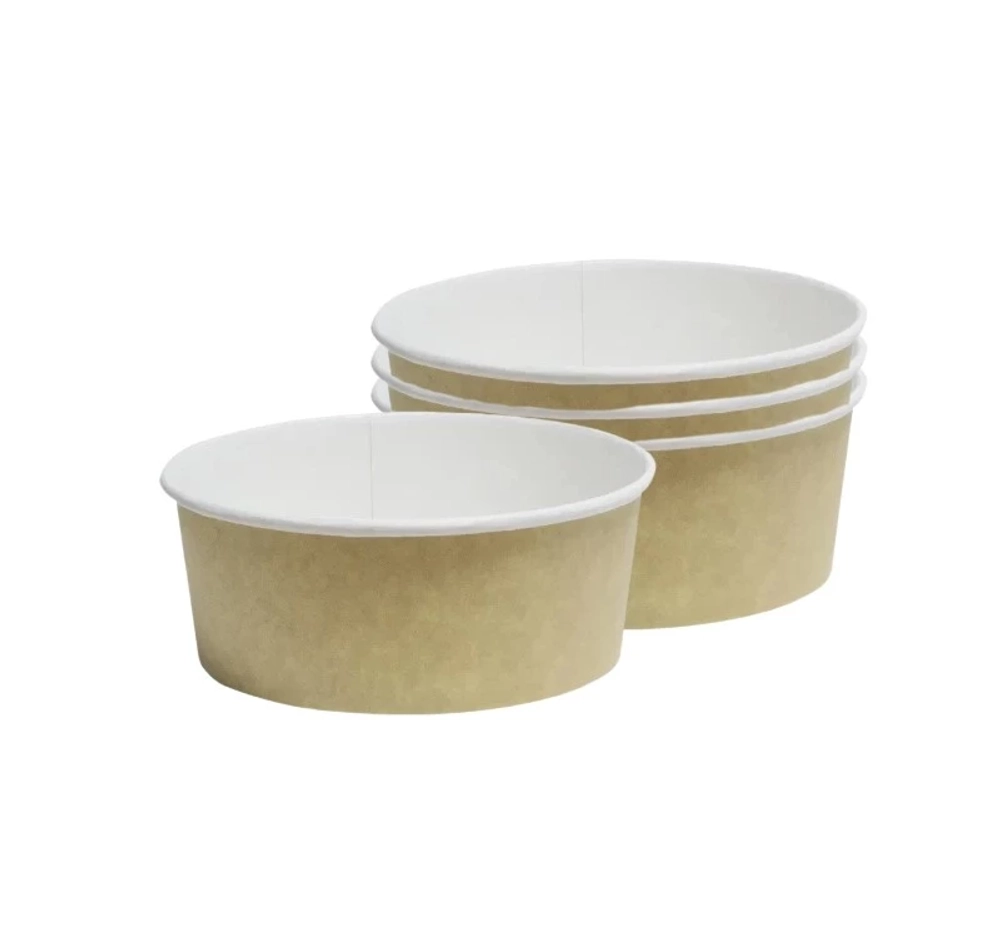 Контейнер бумажный 750 мл d=150мм, h=60мм крафт напечатанный