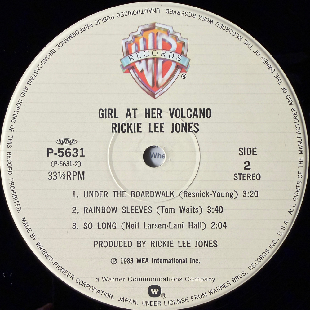 Rickie Lee Jones ‎– Girl At Her Volcano (Япония 1983г.) 10" EP