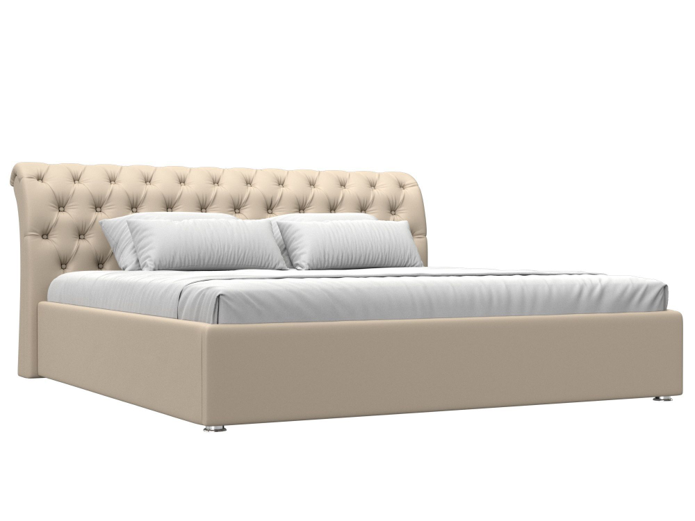 Кровать интерьерная Сицилия 200, Бежевый, Экокожа, 120898