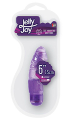 Фиолетовый вибромассажёр JELLY JOY 6INCH 10 RHYTHMS - 15 см. (Цвет: фиолетовый)
