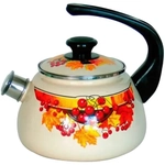 Чайник эмалированный 2л со свистком «Confitura» сферический слоновый 43604-102
