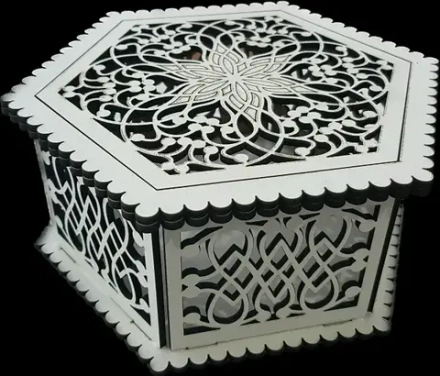 Шкатулка из фанеры шестиугольная