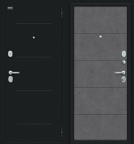Дверь стальная Bravo R Граффити-1 Букле черное/Slate Art